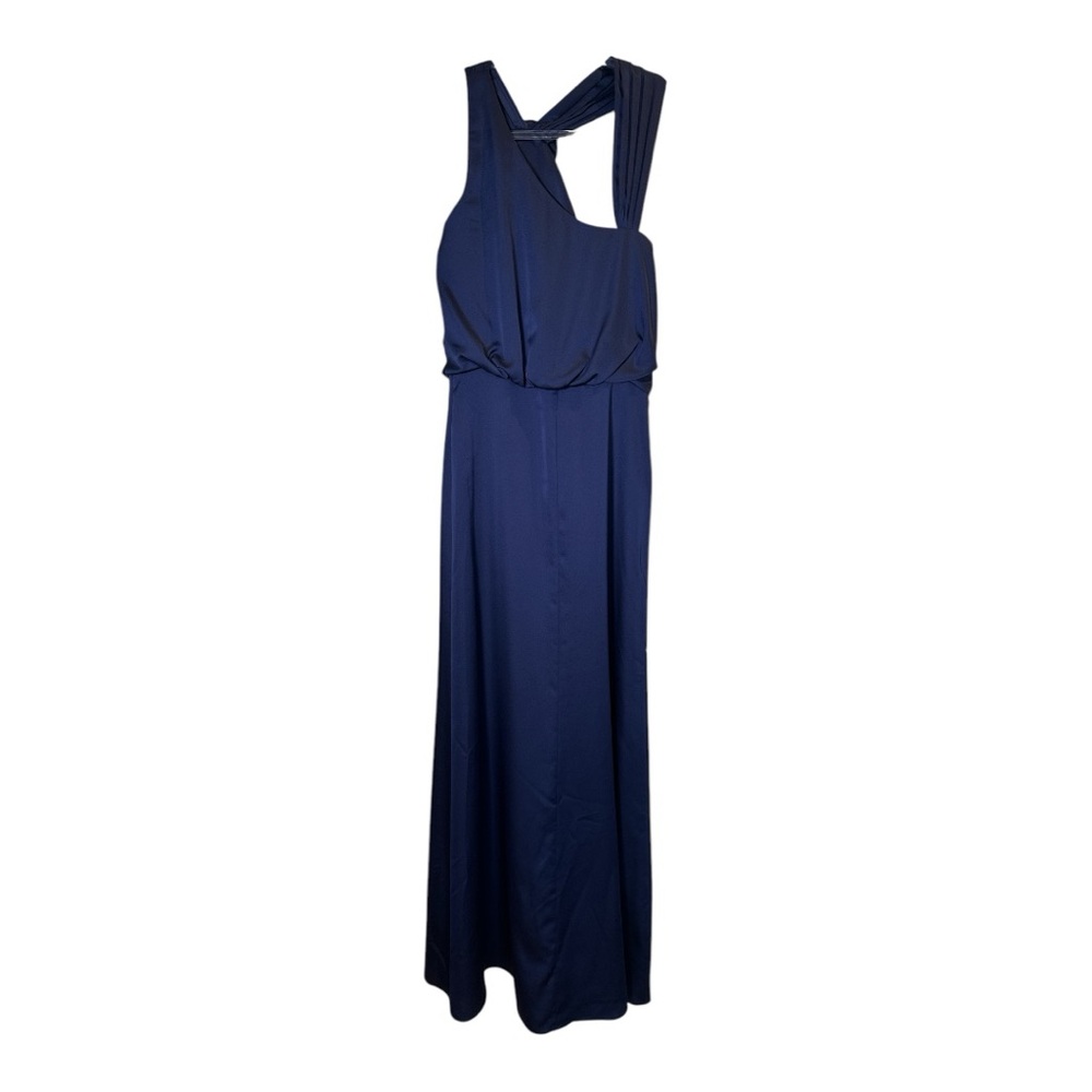 Max & Cleo Blue Halter Cocktail Gown - Picture 6 of 9